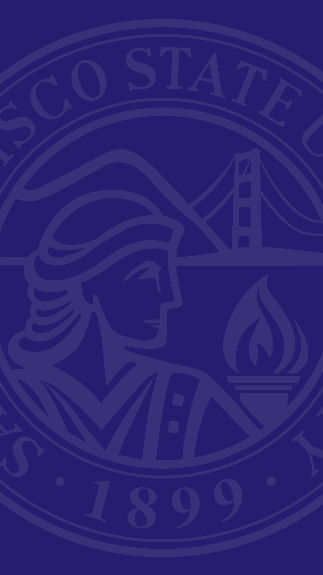 SFSU Seal silhouette purple