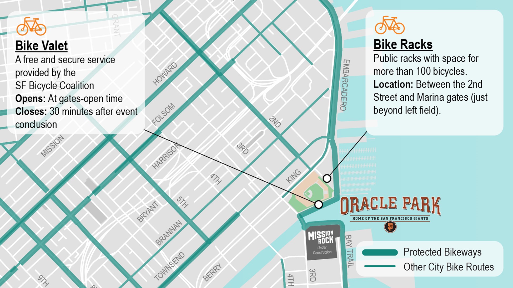 Oracle Park - Bike Map