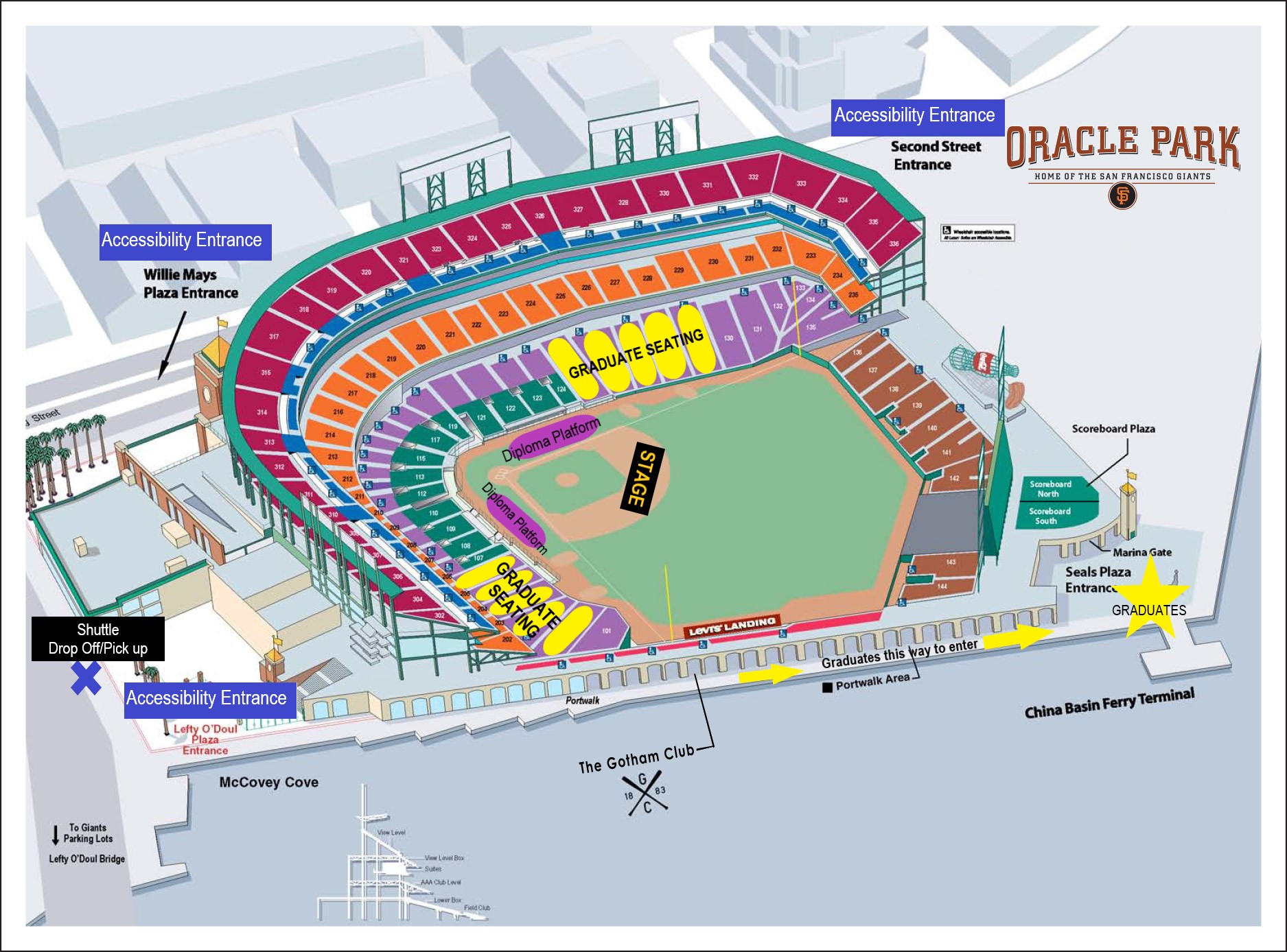 Seat Map, Oracle Park